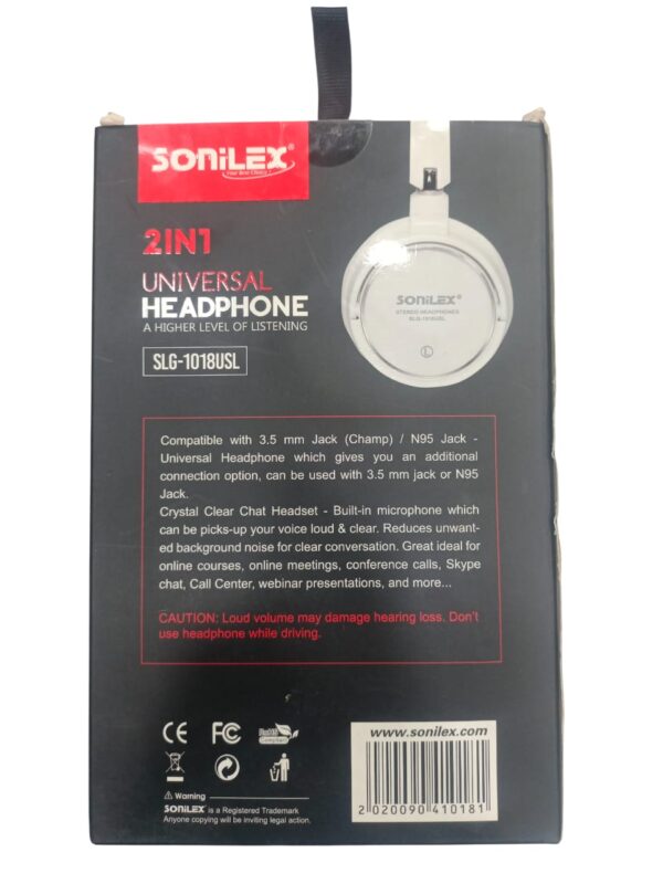 Sonilex SLG-1018 USL Extra Bass 2 in 1 Universal Headphone Wired  (On the Ear) - Image 4